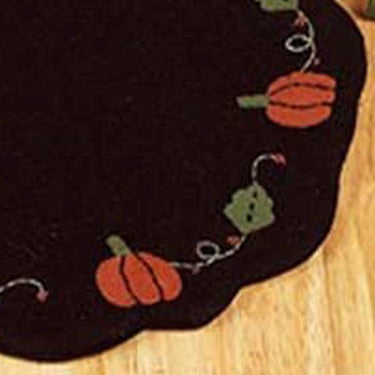 Pumpkins And Vines Black Candle Mat Set Of Two CMAR0066 - The Fox Decor